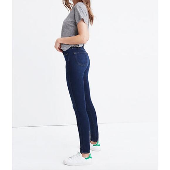 Madewell 10" High-Rise Skinny Haynes Dark Vintage Wash Denim Jeans, Size 25 - Picture 1 of 13